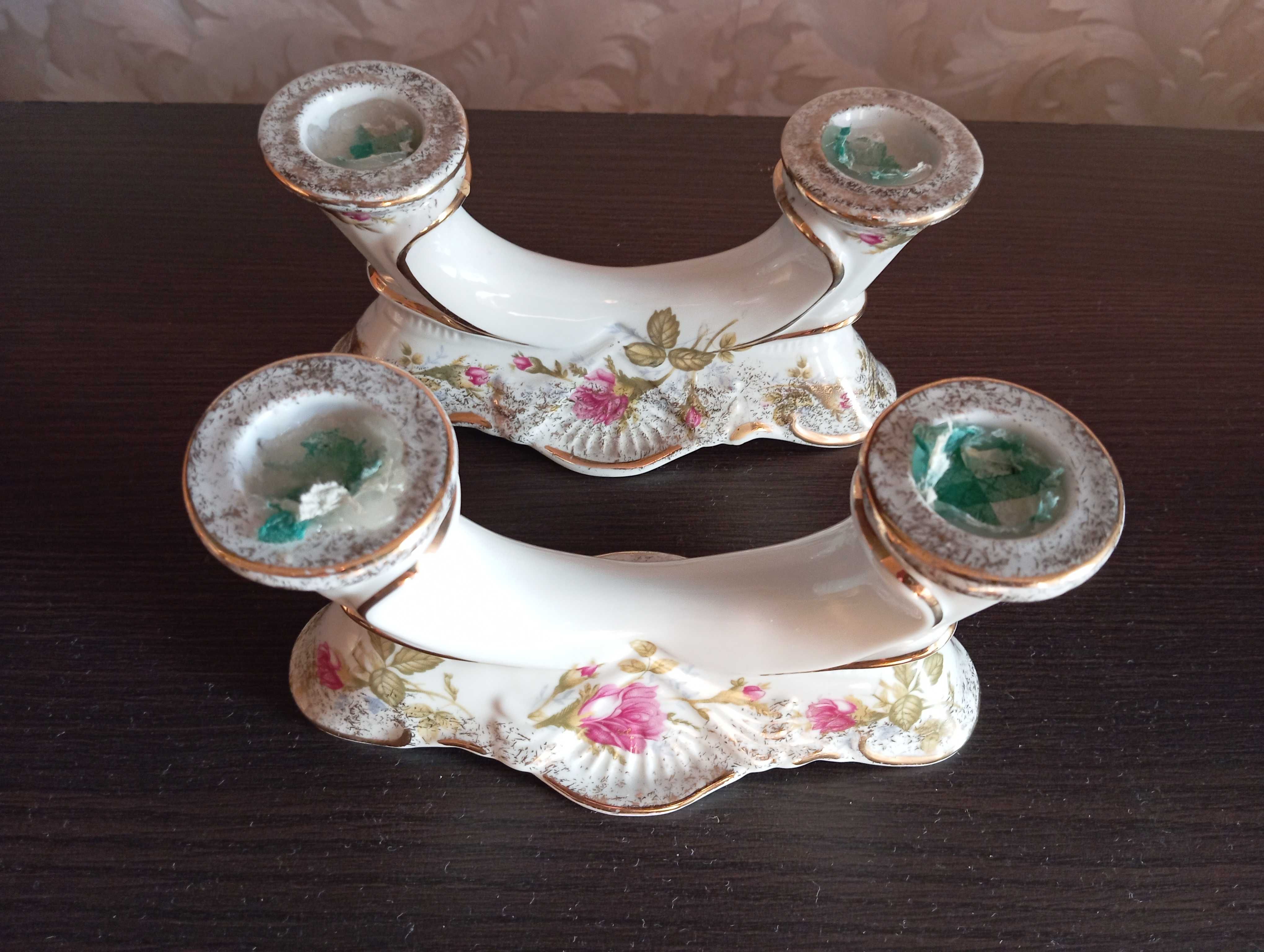 Świeczniki stara porcelana Chodzież