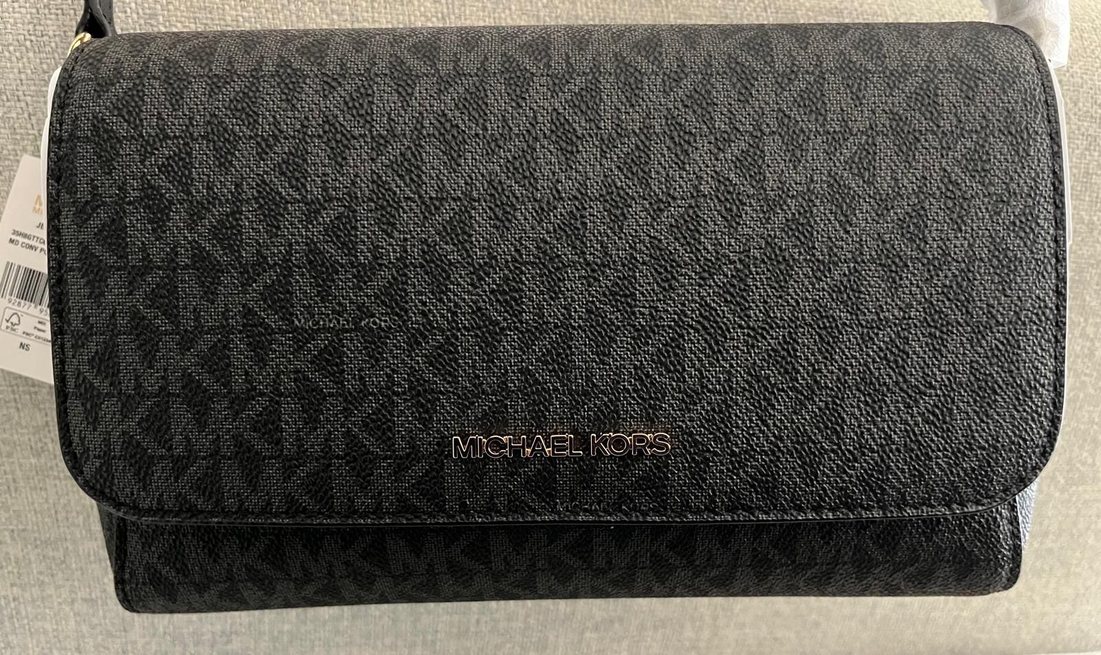 Bolsa preta Michael Kors que tiracolo (Jet Set)
