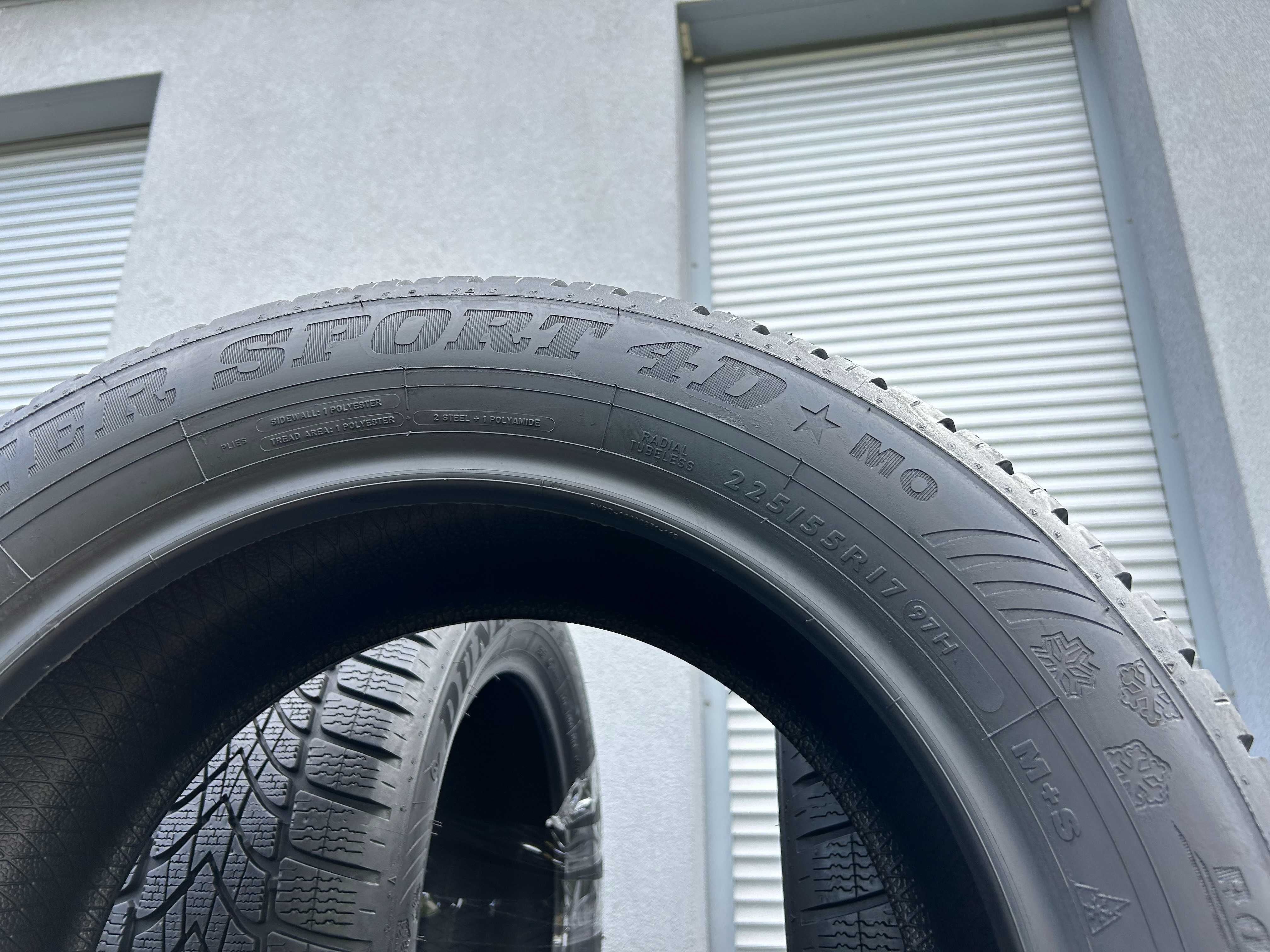 4szt zima 225/55R17 Dunlop 7mm 2020r świetny stan! Poleasingowe! LZ13