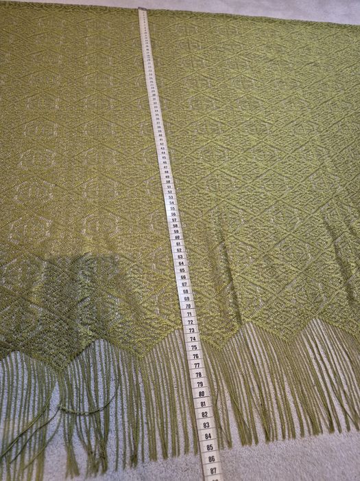 Zielona koronkowa zazdrostka firanka