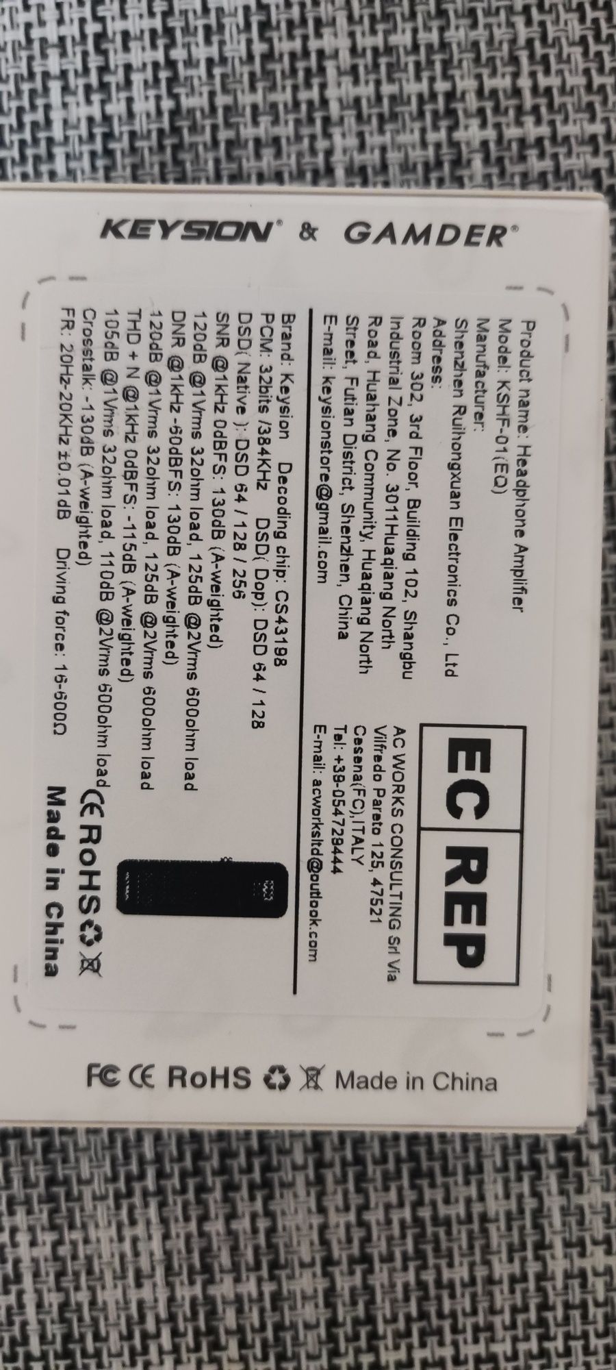 Портативний USB HFI ЦАП KEYSION CS43198 KSHF-01(EQ)