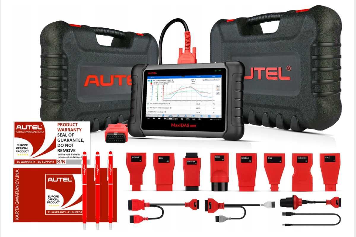 Tester diagnostyczny AUTEL MAXIDAS DS808 2 LATA ABONAMENTU+13Adapterów