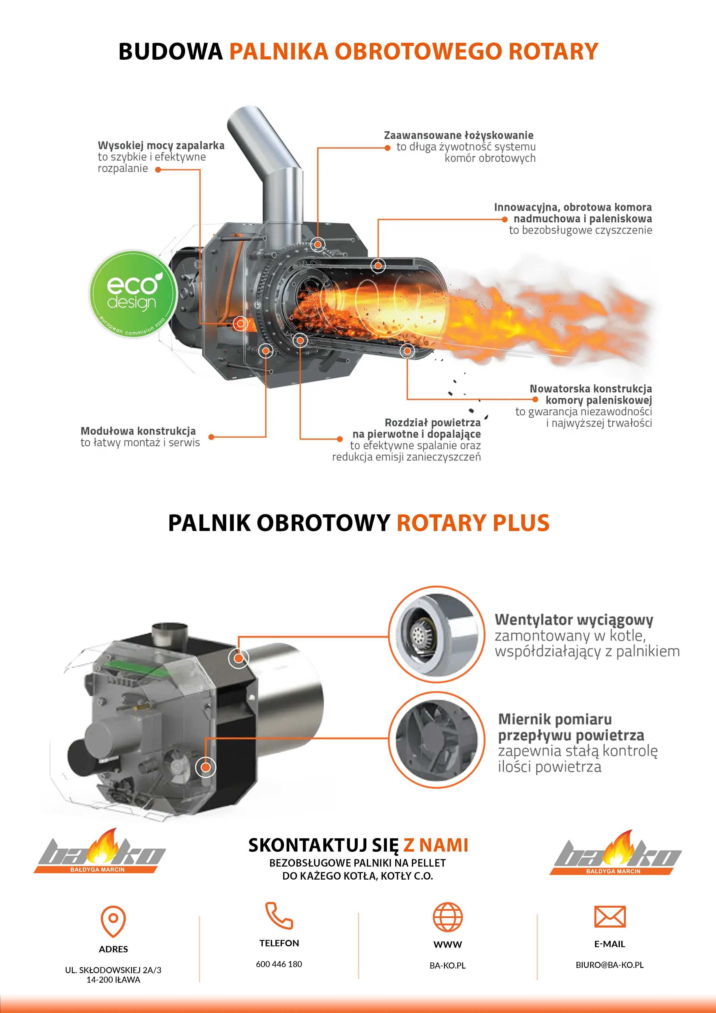 Palnik obrotowy na pellet KIPI ROTARY 5 - 20kW + ecoMax920