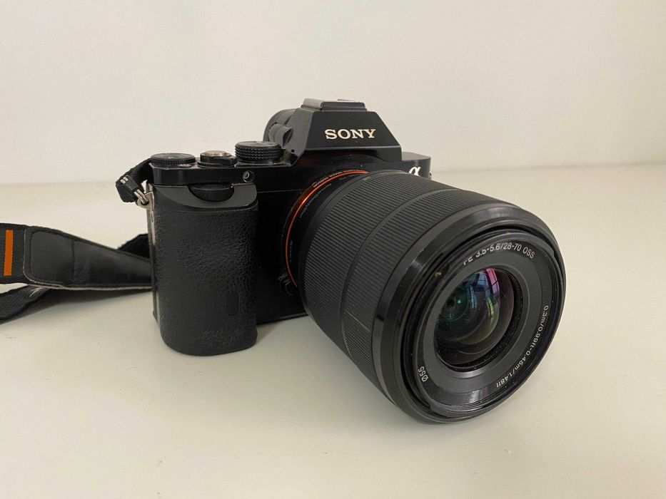 Sony A7 mark i - corpo + lente e acessórios