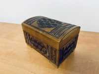 Kuferek szkatułka drewniana na biżuterię pudełko zdobione