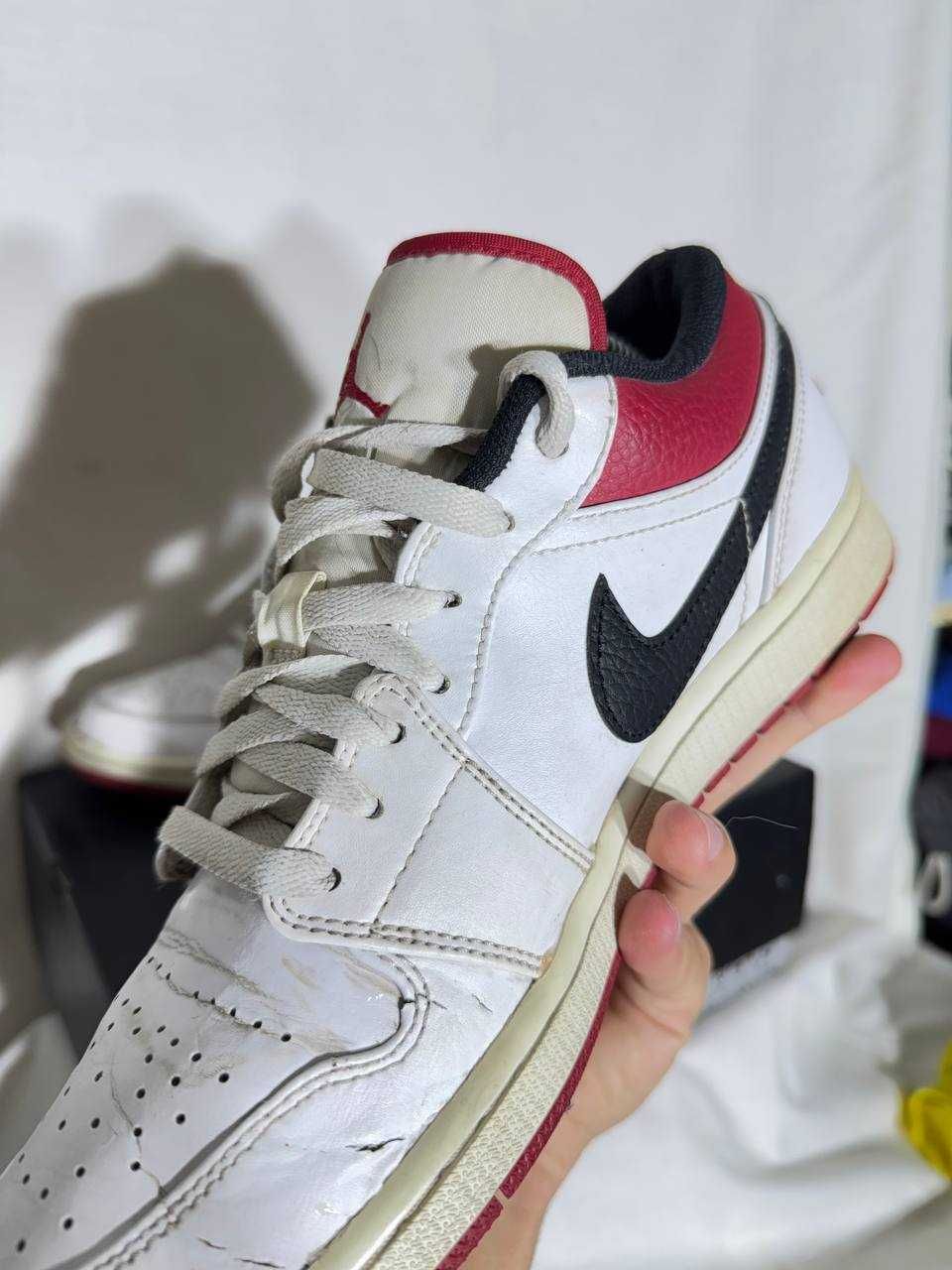 Buty Nike Air Jordan 1 Low White University Red Drill Drip Y2k