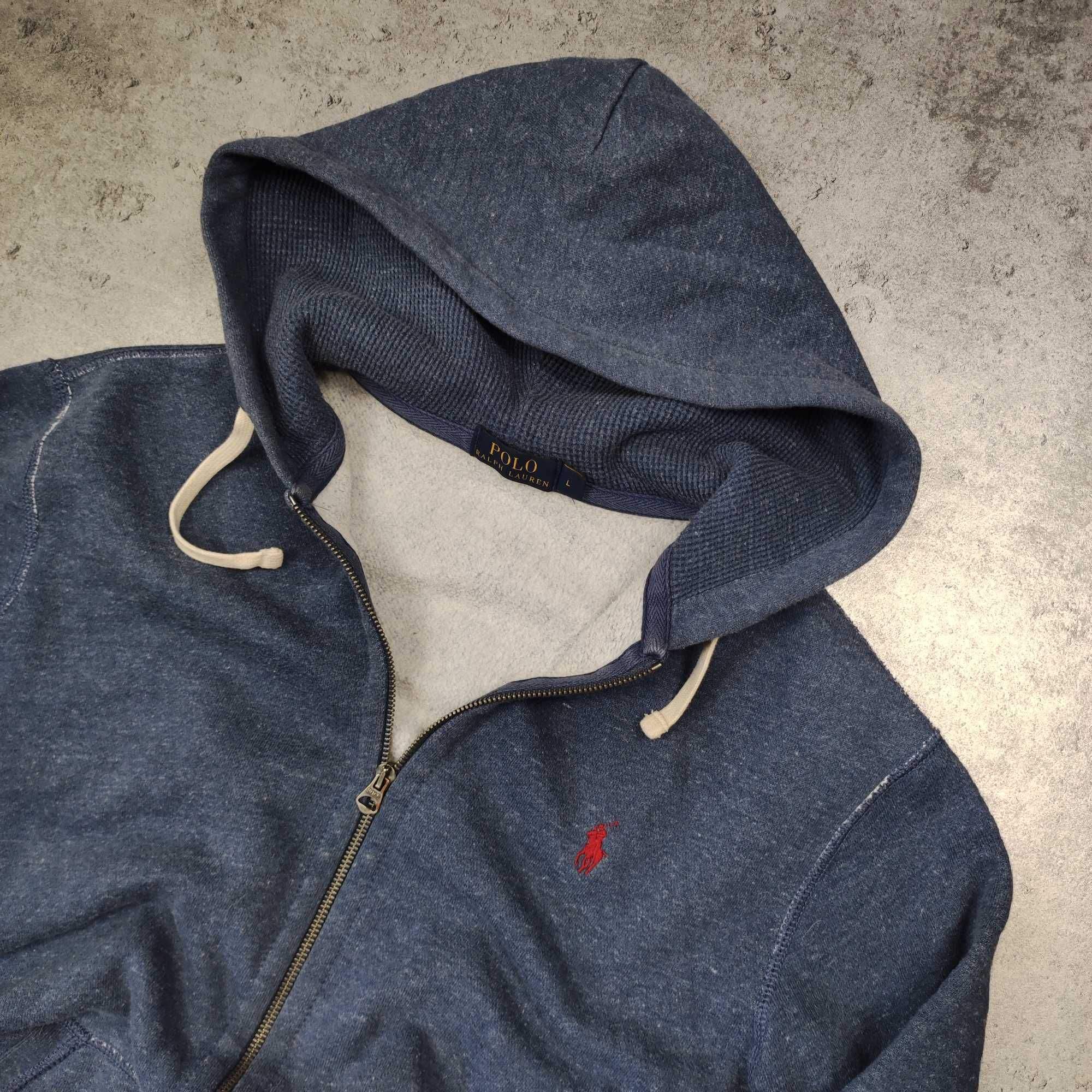 MĘSKA Bluza z Kapturem Rozpinana ciepła Polo Ralph Lauren Hoodie Logo