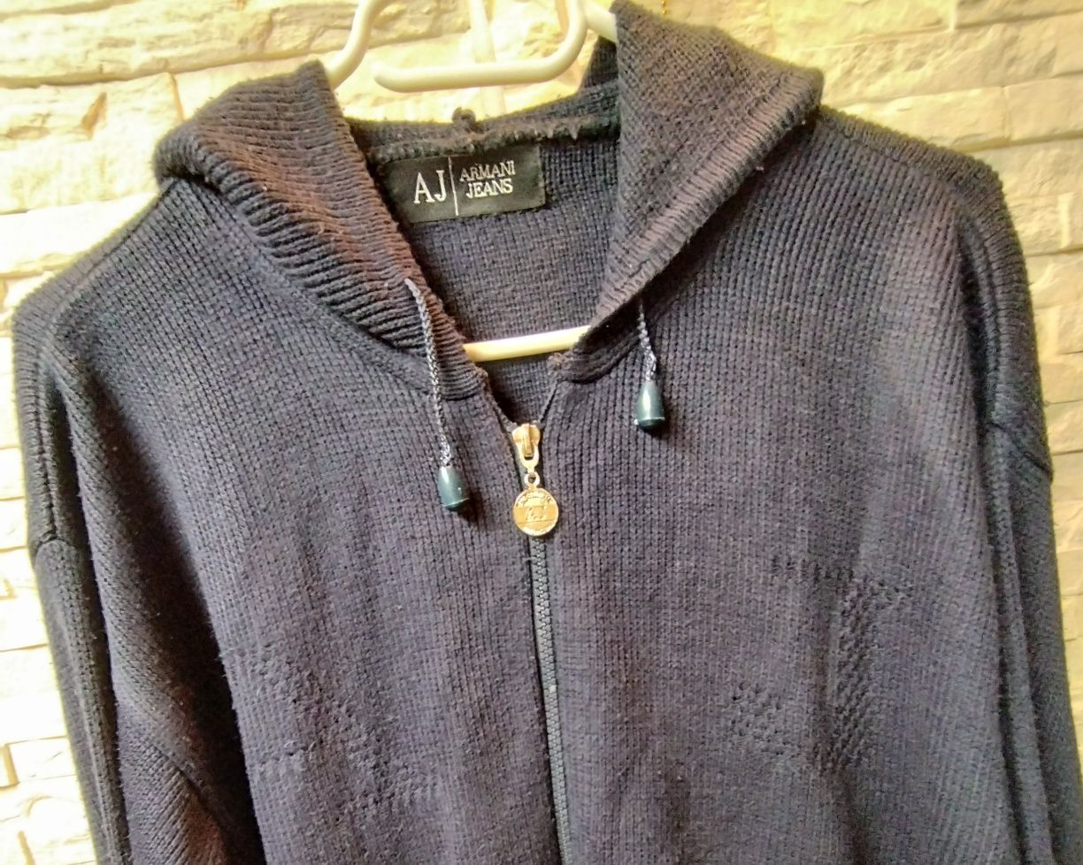 Sweter, bluza męska Armani Jeans XL/XXL granatowa, wełna