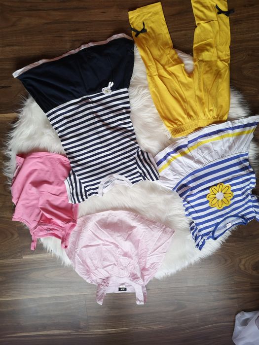 Sukienki, spódniczki, spodenki, bluzeczki, komplecik rozmiar 116