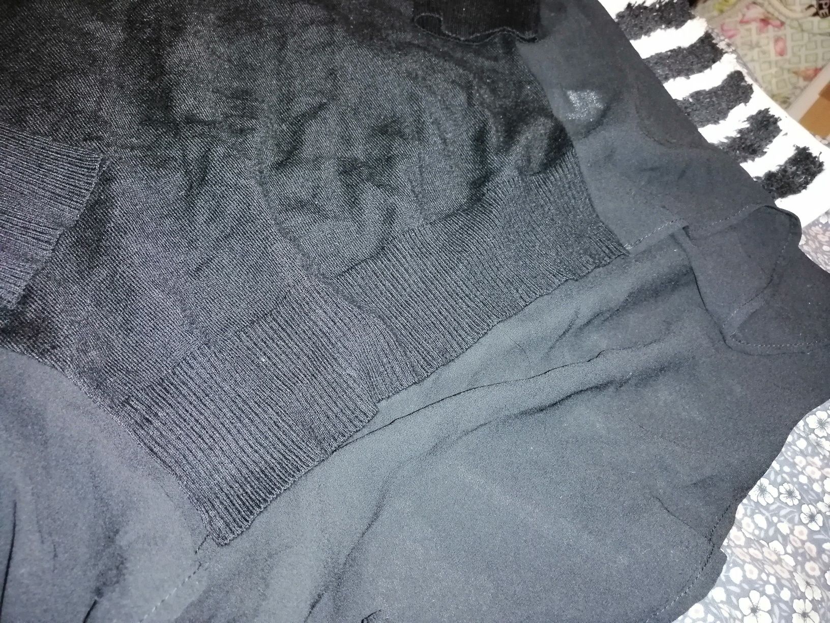 Elegancki czarny sweterek sweter Tył inny materiał _ ORSAY _rozm. xs-m
