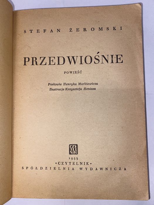 Stefan Żeromski Przedwiośnie Czytelnik 1953
