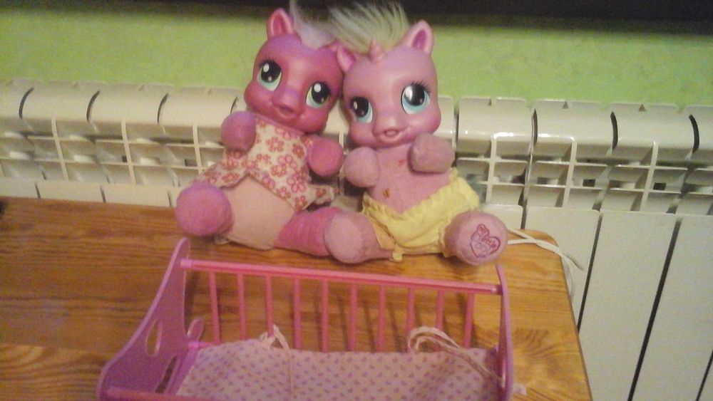 Kucyk my litle pony interaktywny 2szt. Łóżeczko Telefon j.polski