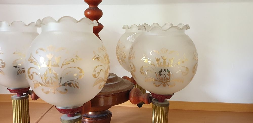 Żyrandol sufitowy vintage kule szklo