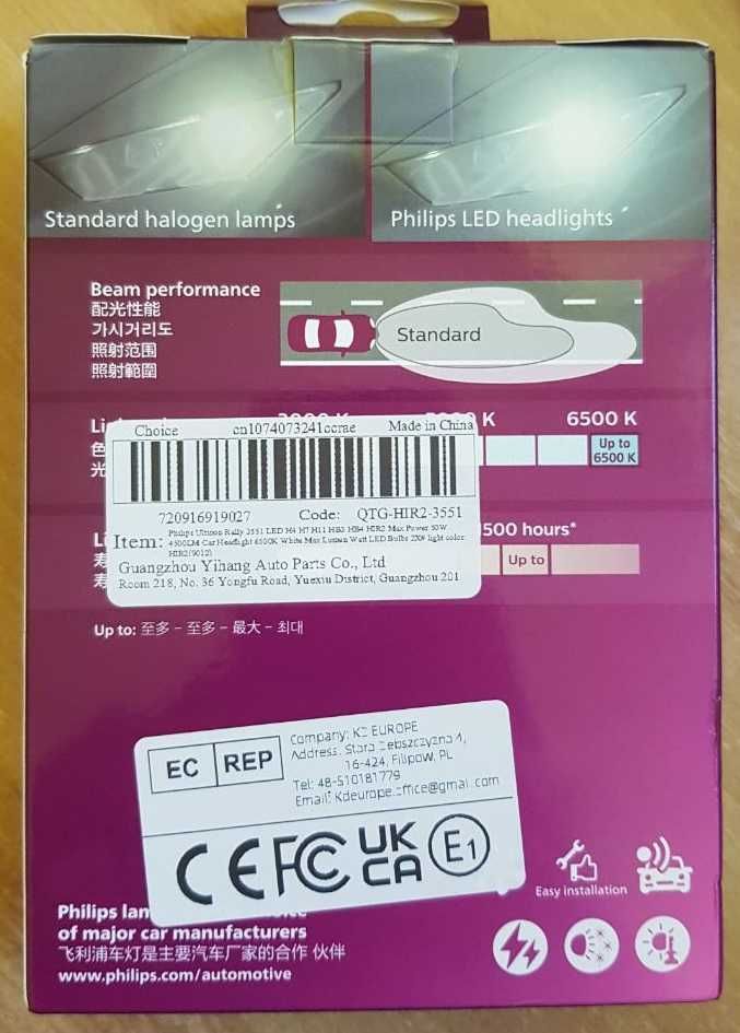 Автомобільні світлодіодні лампи з цоколем HIR2 PHILIPS / Светодиодные