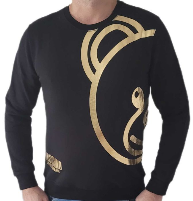 Bluza Męska Moschino złote dodatki Miś Okazja