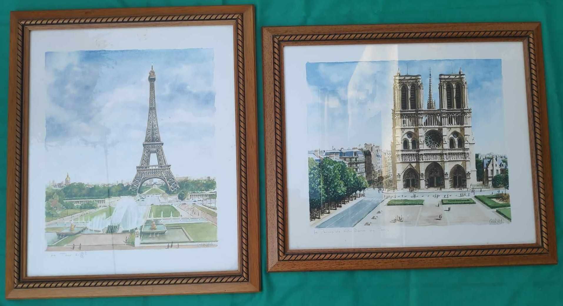 Quadros com imagens de Paris.