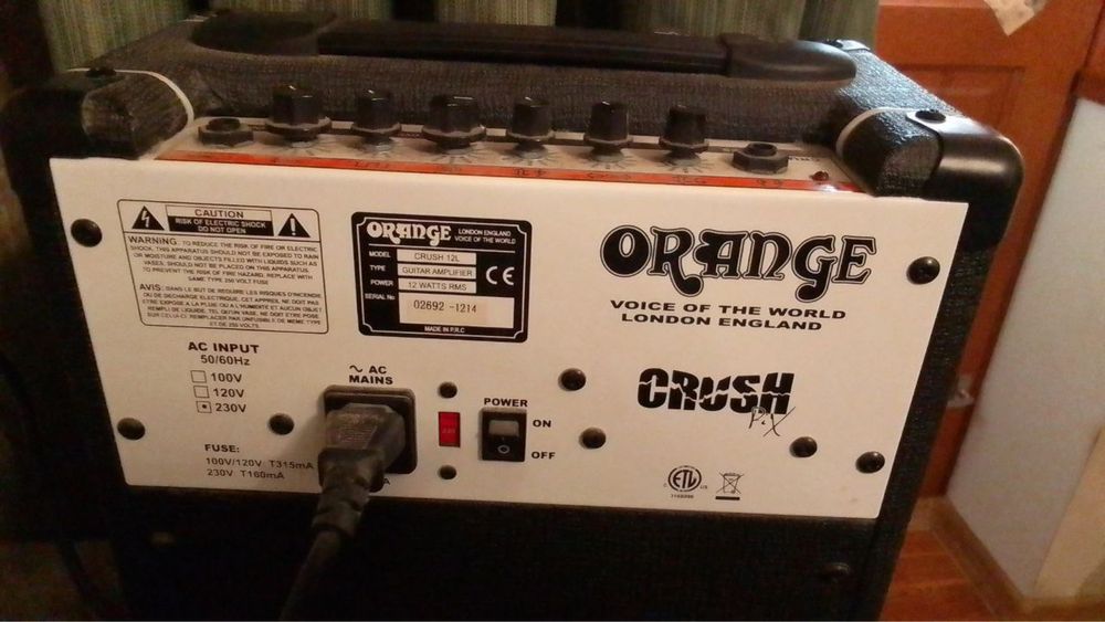 Комбопідсилювач для електрогітари Orange CR-12L-BLK Crush Pix