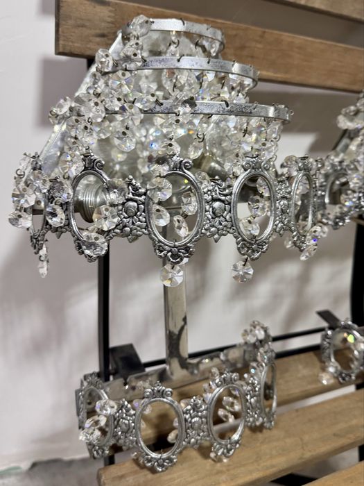 Candeeiros antigos de mesa de cristal
