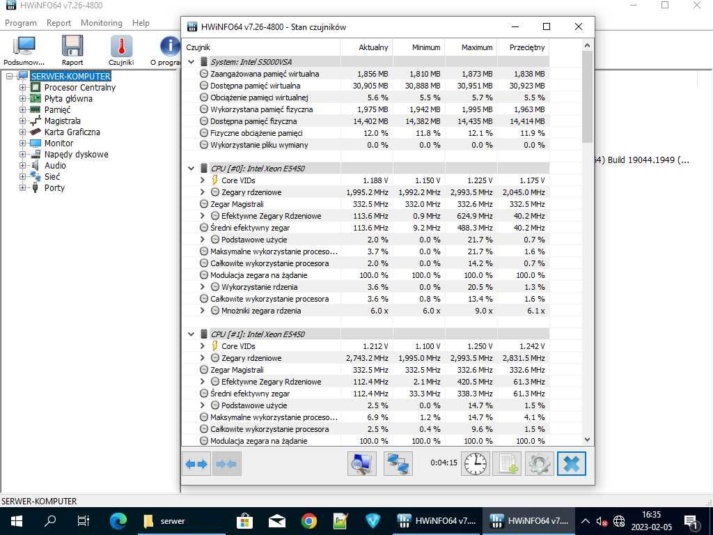 serwer Intel S5000VSA 2x Intel Xeon E5450 16GB DDR2