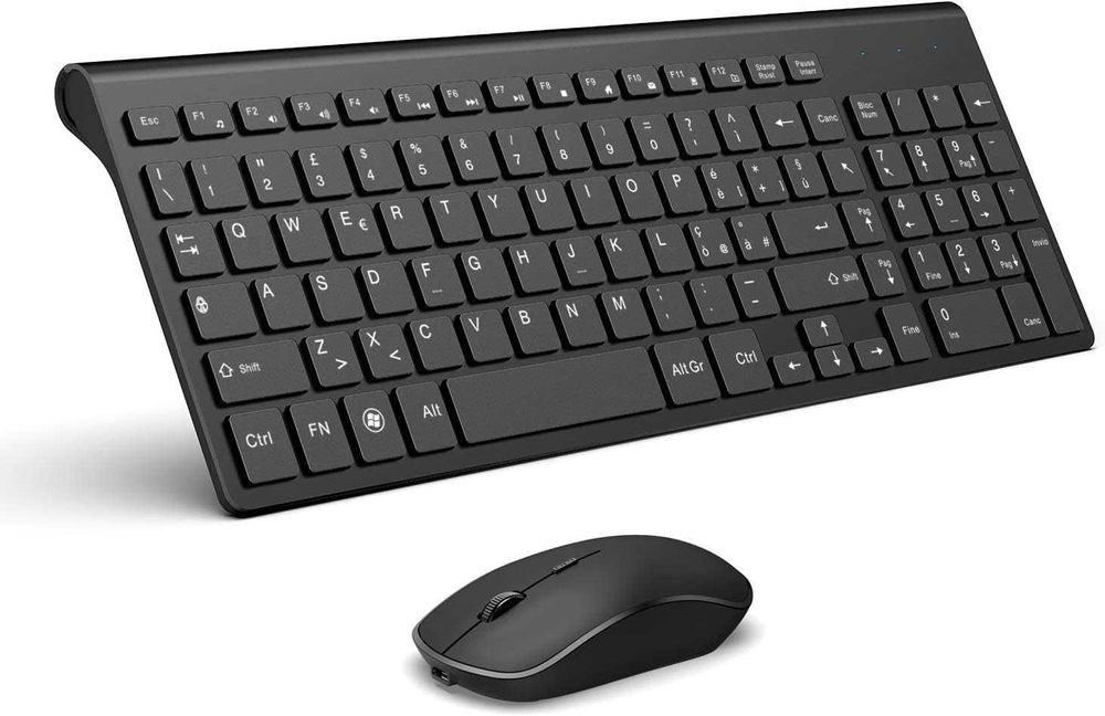 Klawiatura QWERTY mysz 2400DPI bezprzewodowa 2,4 GHz zestaw