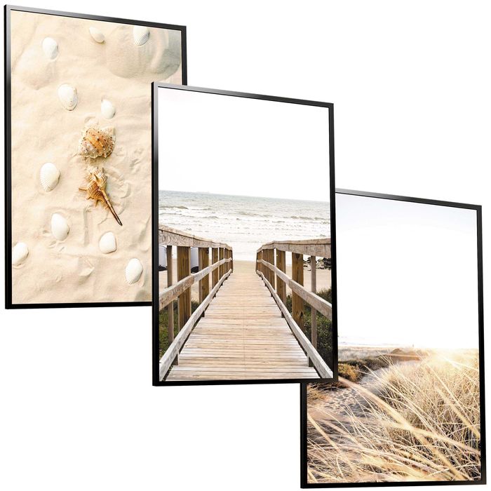 30x40 obrazy w ramie plakaty ramka MORZE PIASEK MOST TRAWA BOHO