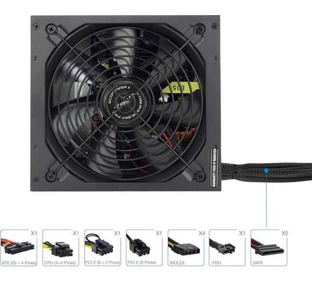 TooQ TQEP-500SP - Fonte de alimentação Ecopower IIde700WcomPFC passivo