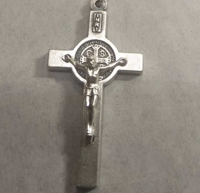 Розарий Четки белый молочный Подвесное ожерелье с крестом Вервица