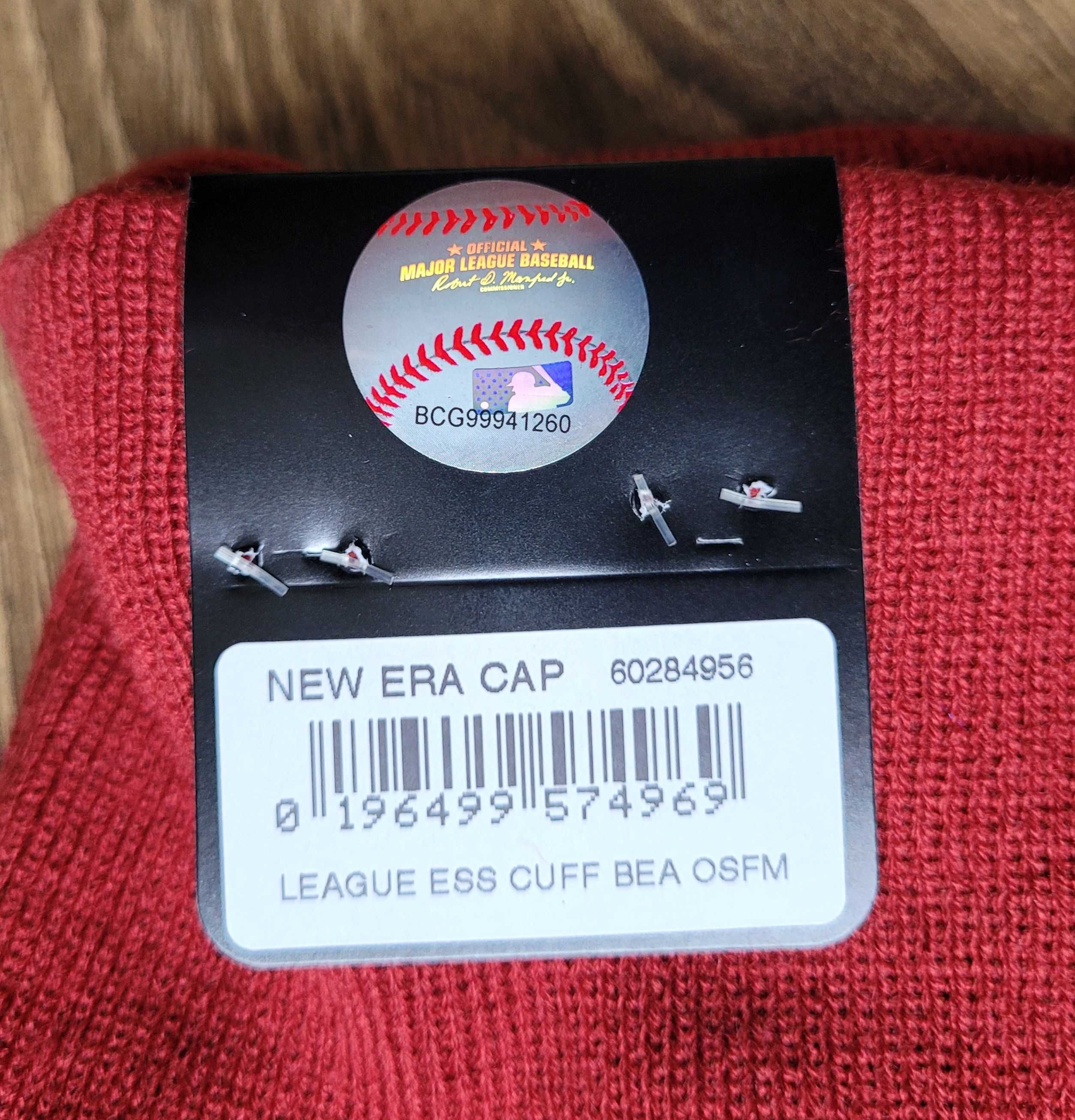 czapka beanie New Era New York Yankees zimowa czerwona z logo NOWA