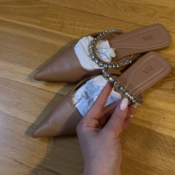Мюлі жіночі бежеві Zara 39 розмір