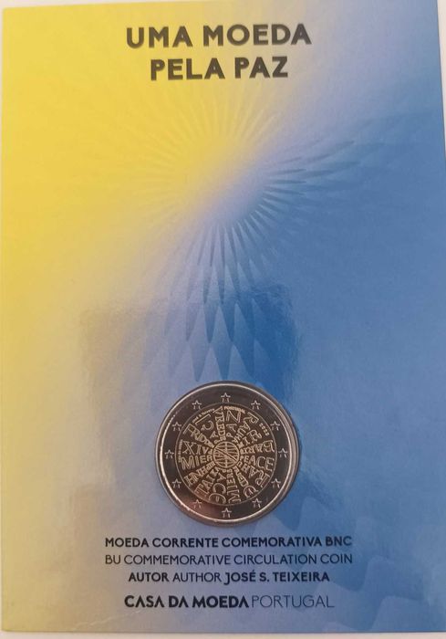 2 Euros - Portugal 2023 - Uma Moeda Pela Paz - Carteira BNC