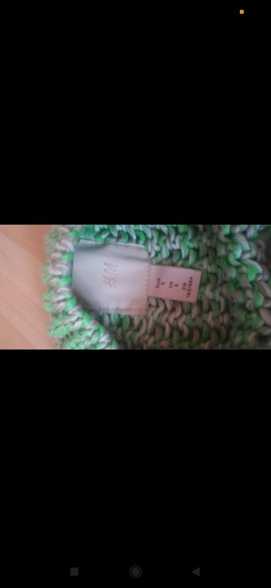 Sweter zielony melanż H&M