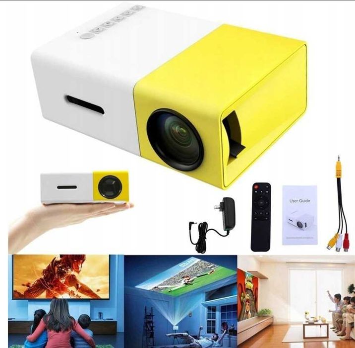 przenośny mini rzutnik projektor led full hd do telefonu laptopa