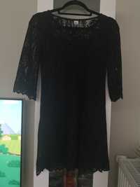 Koronkowa czarna sukienka h&m XS