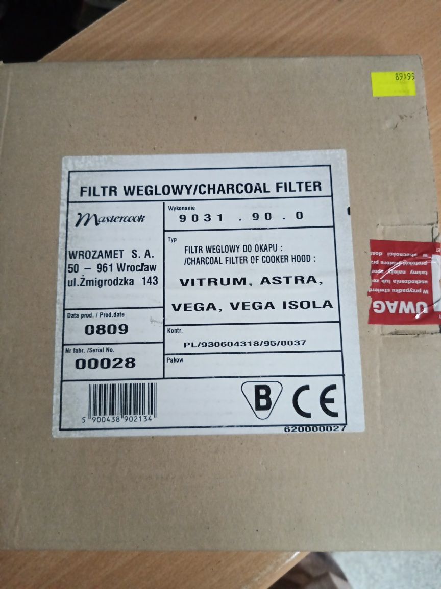 Filtr węglowy Mastercook 9031.90.0 do okapu Virtum Astra Vega Isola