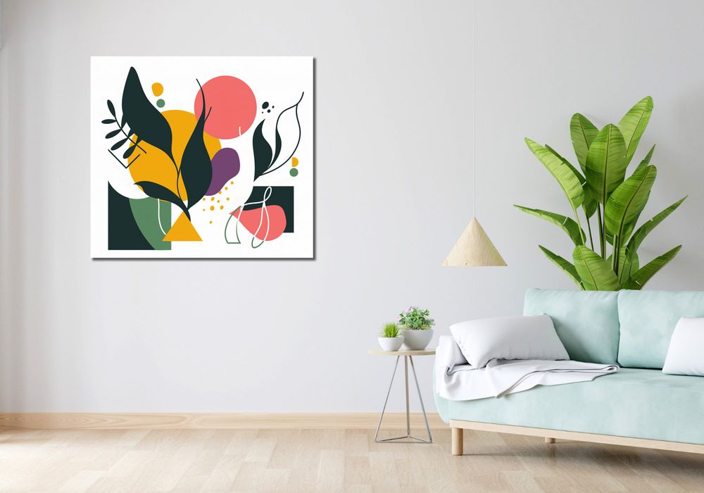 Obraz 100x90cm Kolorowa Abstrakcja Botaniczna