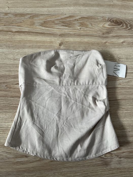 Crop top nowy Zara S casual bez ramion ramiączek y2k kawaiii pinterest
