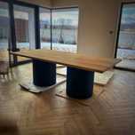 Stół dębowy 110x240 podstawa okrągła tuba, nogi loft meble