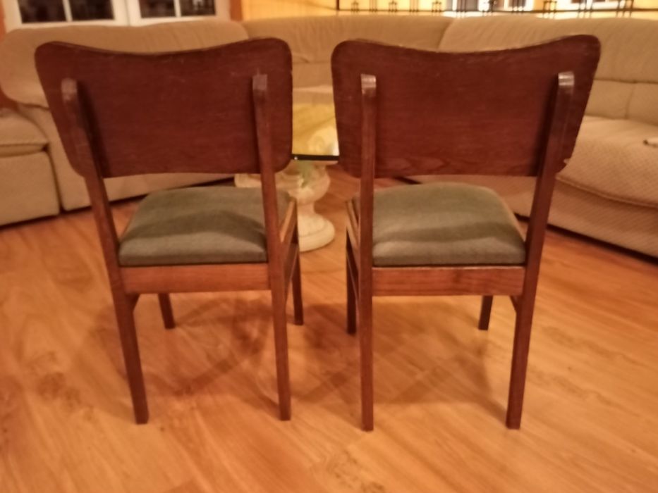 2 krzesła prl tapicerowane