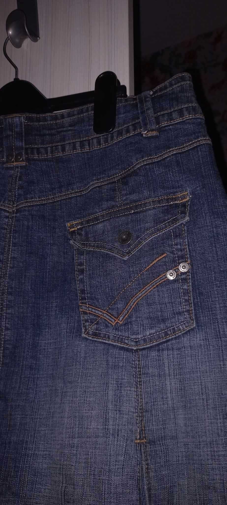 Spódnica jeansowa długa do kolan vintage retro aesthetic streetwear