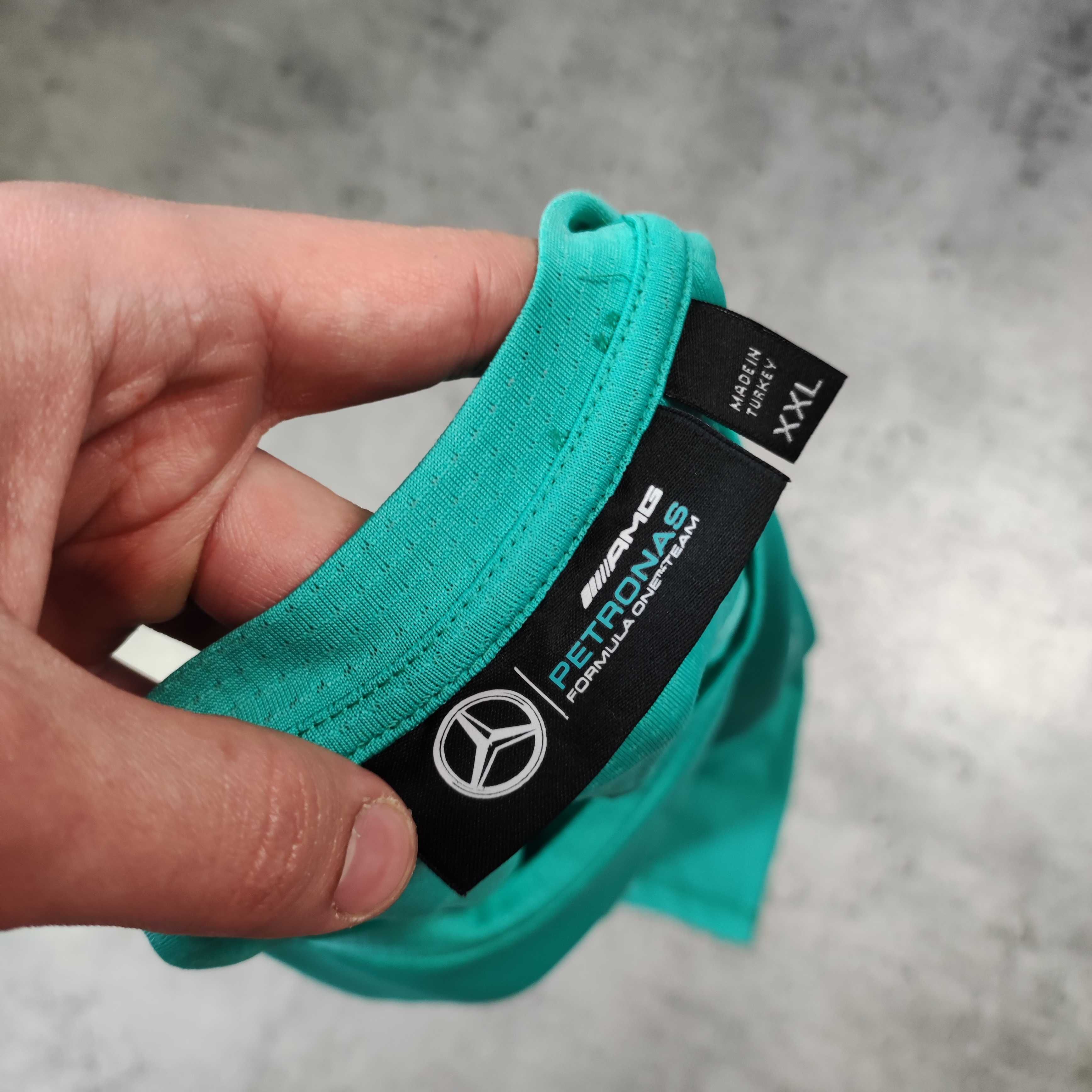 MĘSKA PREMIUM Koszulka Mercedes Benz AMG Petronas Boss Wyścig F1 Logo