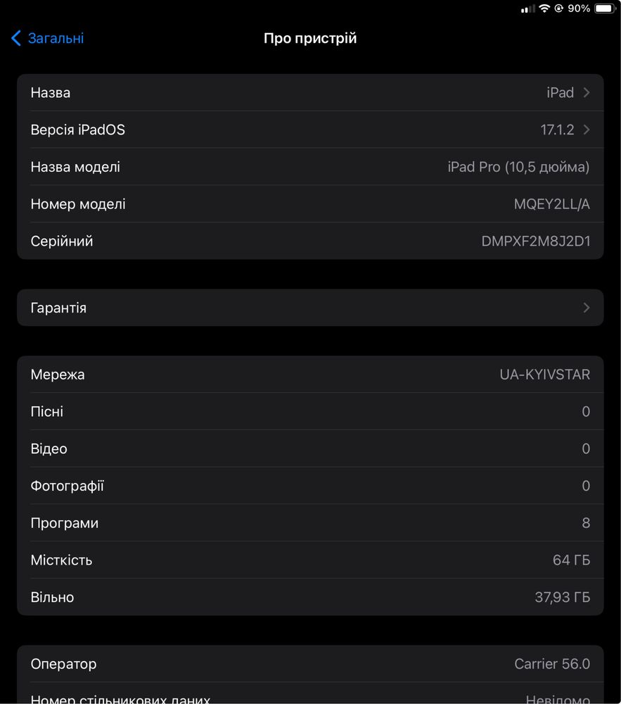 Ipad pro 10,5 LTE 64gb