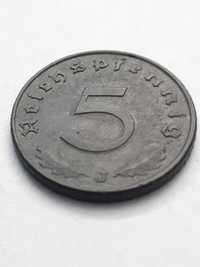 Niemcy III Rzesza 5 fenigów, pfennig 1941 rok mennica J