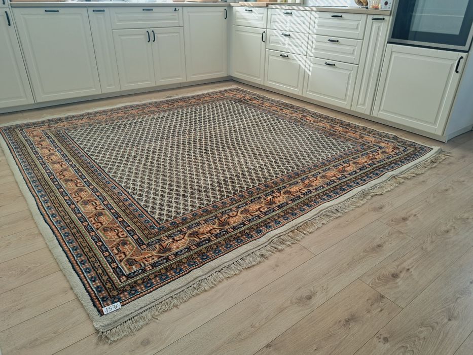 Piękny Indyjski ręcznie tkany wełniany dywan Mir 250x250cm nr 1576