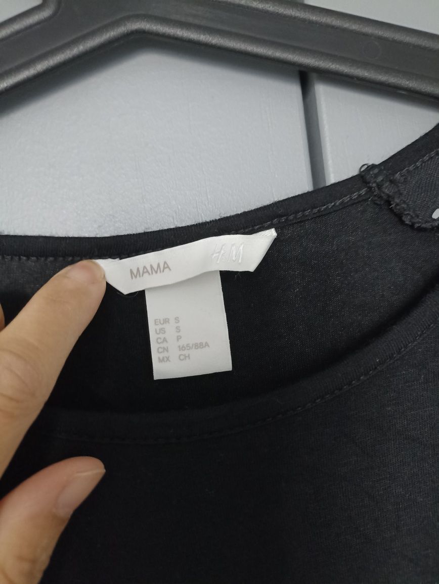 Czarna bluzka ciążowa z koronką H&M mama