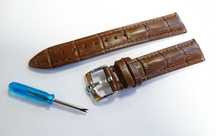 Pasek brązowy skórzany do zegarka Omega 18mm 20mm klamra srebrna nowy