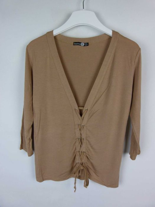 Boohoo wiązana bluzka cienka dzianinka 8 / 36