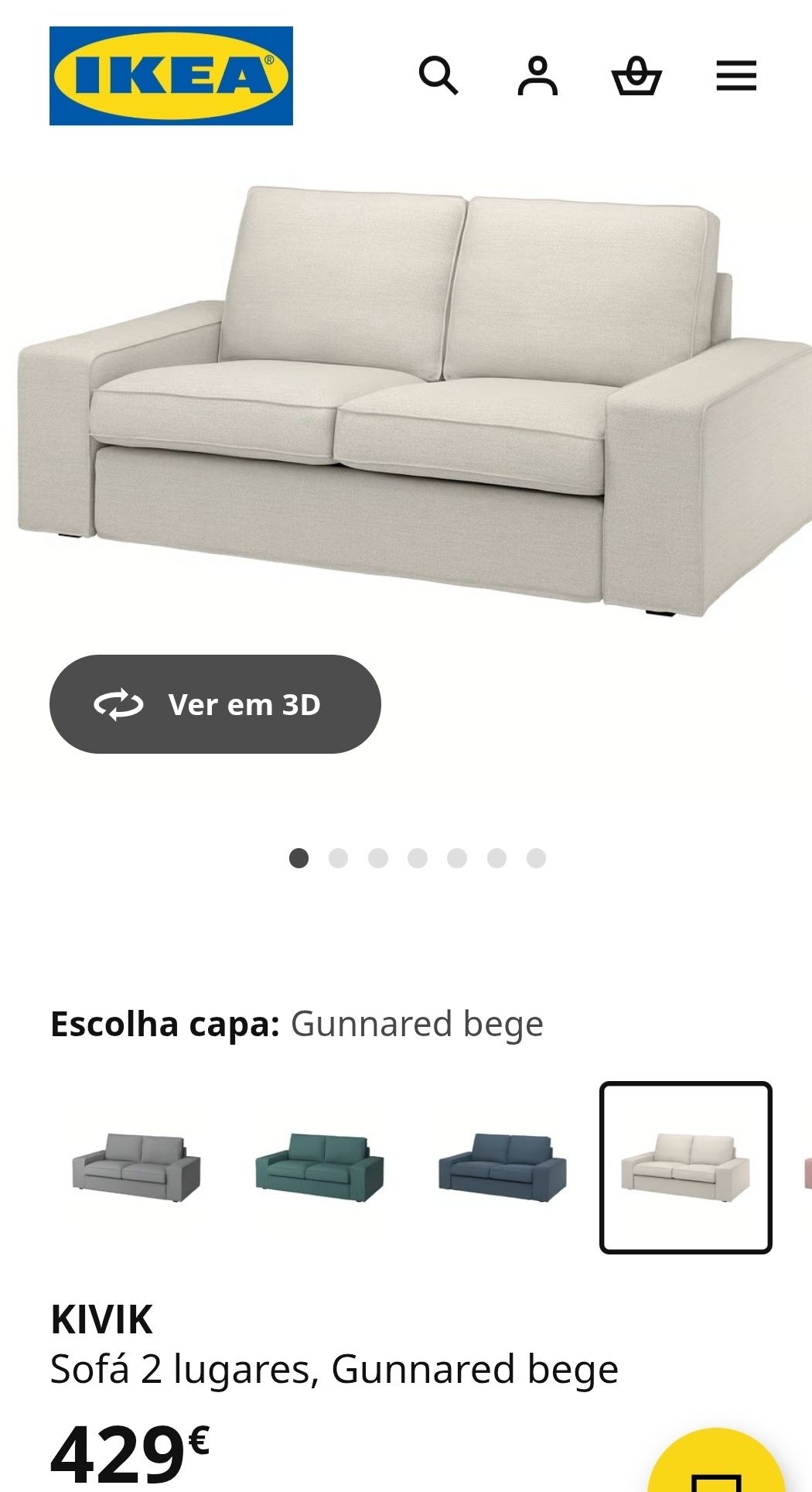 Sofá + Pousa pés/baú IKEA