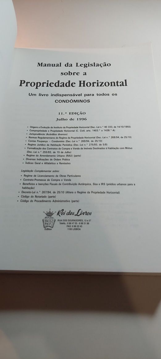 Manual da Legislação sobre Propriedade Horizontal (11ª edição)