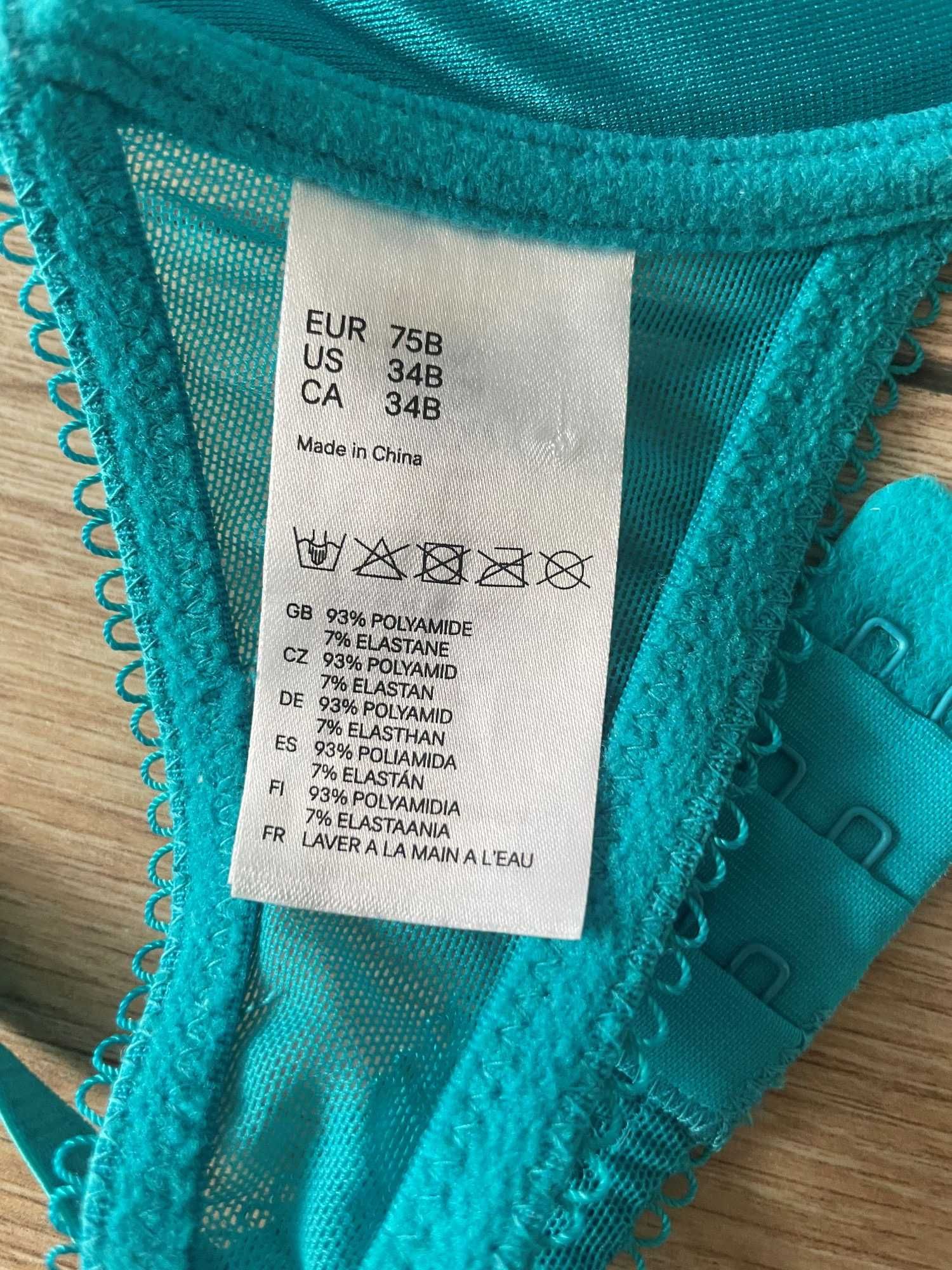 Komplet stanik 75B i majtki 36/S kolor niebieski