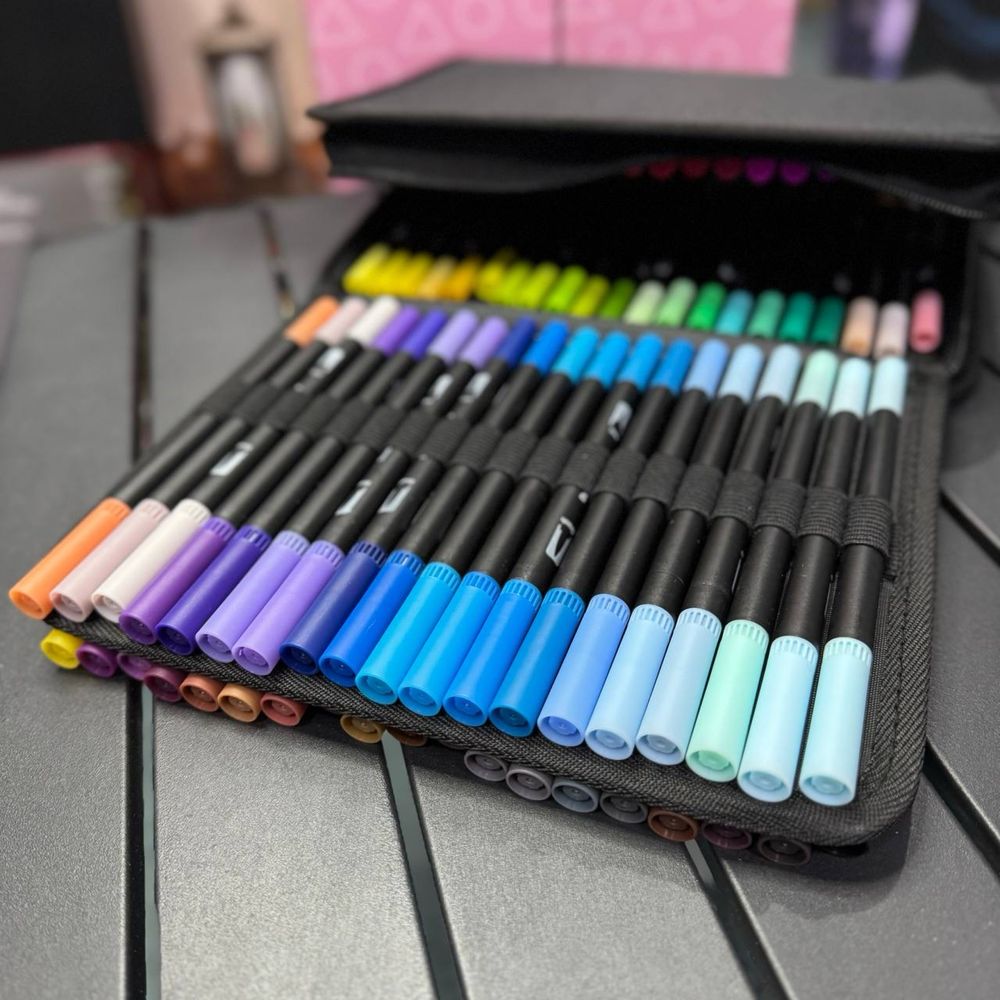 ‼️Маркери‼️акварельні двосторонні Dual Brush 80/100 шт фломастери